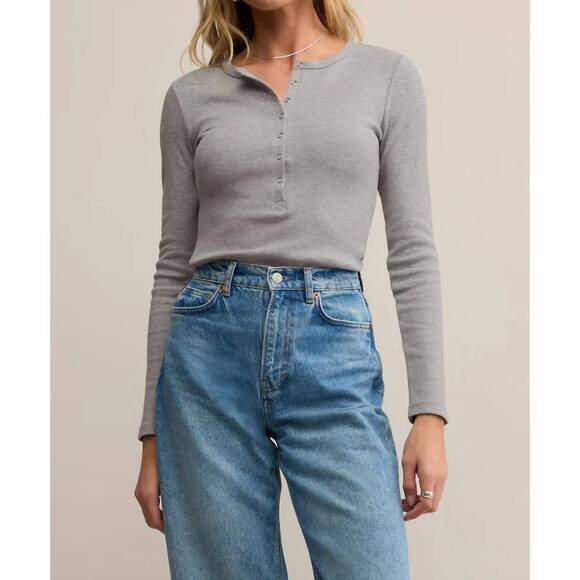Z SUPPLY Tops - NEW Z SUPPLY stella modal rib henley tee in classic heather grey